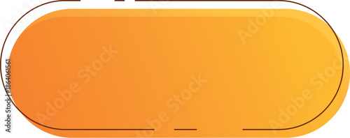 Rounded orange gradient blank button banner with border lines showing modern design is waiting for your text