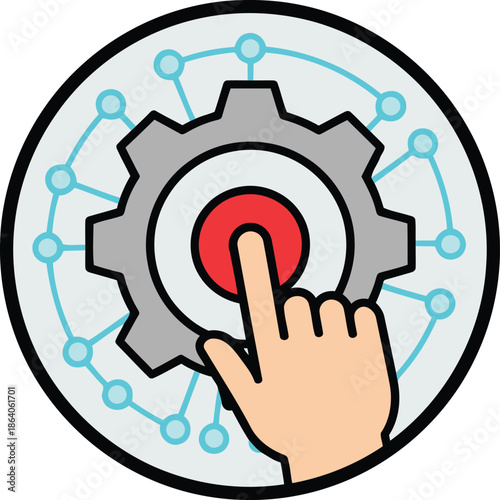 Engaging with advanced technology by pressing a crucial central button on a connected system