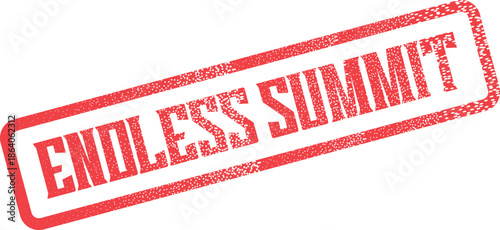 Endless Summit Business Conference Distressed Rubber Stamp Mark with Red Texture