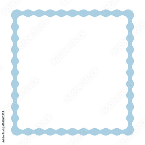 くすみブルーの波型スクエアフレーム
