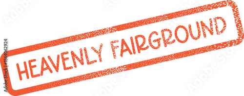 Heavenly Fairground textured rubber stamp for advertising exciting entertainment and recreational activities