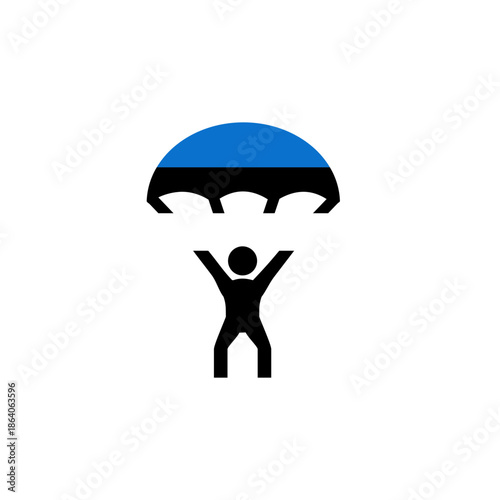 Estonia Flag Paragliding In Icon