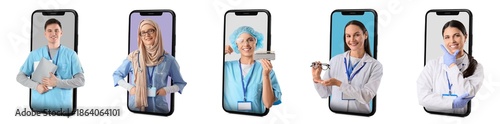 Set of doctors popping out ...