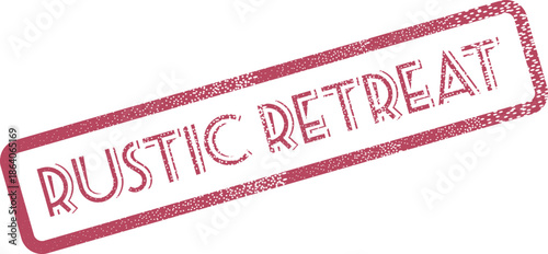 Rustic Retreat maroon distressed rubber stamp ideal for travel vacation and peaceful getaways