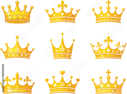 Cartoon illustration of crown vector icon for web design