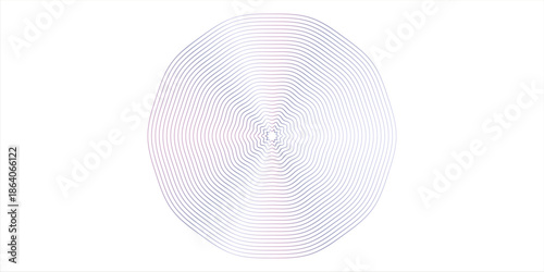 Abstract flowing wave surface of circle lines with colorful soft tone color palette on white background for design element, banner, background