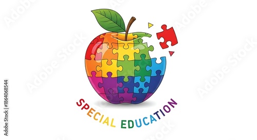 Special Education Apple Puzzle - Colorful Inclusion and Learning.