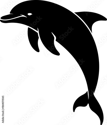 Wallpaper Mural Dolphin Jumping black silhouette Vector illustration Torontodigital.ca