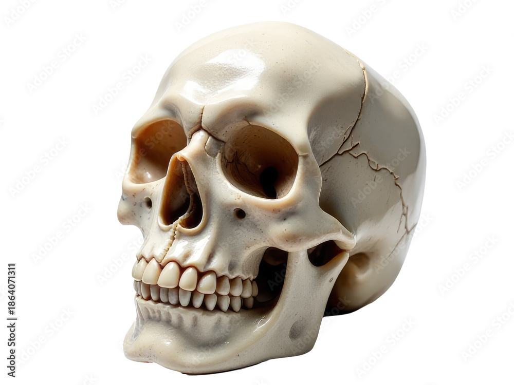 Obraz premium A close-up shot of a skull on a white background