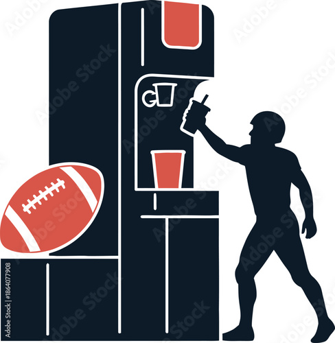 Football player celebrating victory isolated on transparent background