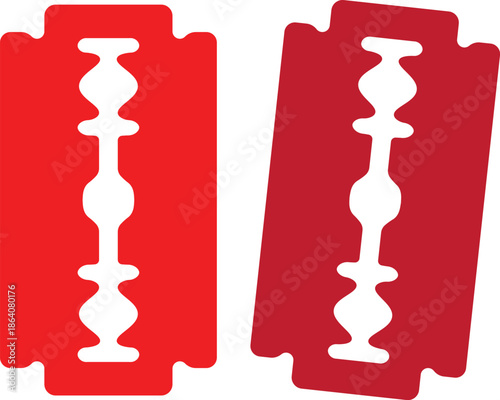 Red Razor Blades Icon for Shaving and Grooming