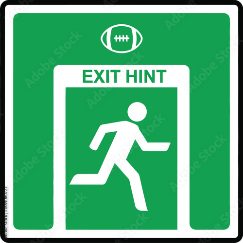 Exit hint sign isolated on transparent background