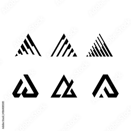 Letter A logo with triangle logo icon design template elements