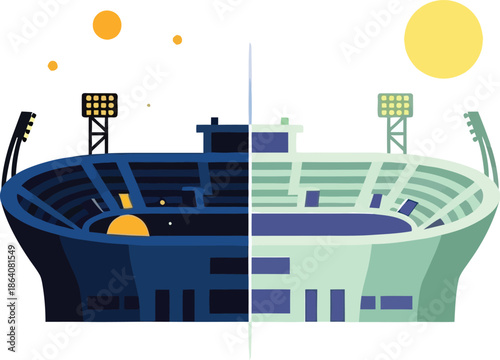 Stadium illustration isolated on transparent background