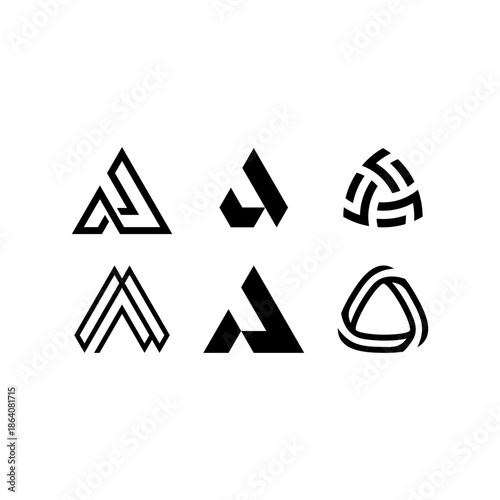Letter A logo with triangle logo icon design template elements