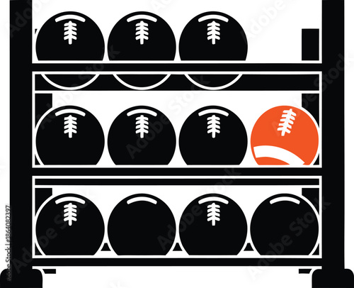 Bowling ball rack isolated on transparent background
