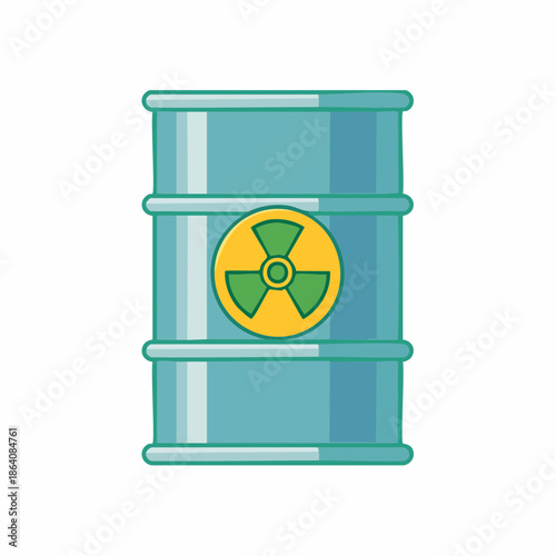 Blue Barrel Vector Showing Radiation Hazard Isolated on White for Adobe Stock