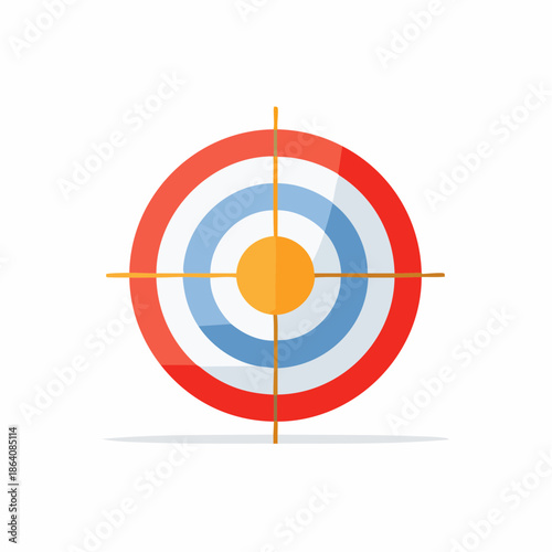 Target with concentric circles aiming for accuracy and bullseye achievement