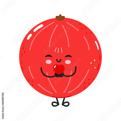 Cute red currant character feeling love