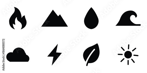 Office and Pet Line Icons Set – Minimalist Desk, Chair, Dog, Paw, Bone, Plant, Mug, Ball, Calendar and Nature Elements