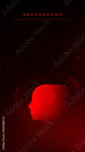 Future technology sense poster abstract artificial intelligence elements