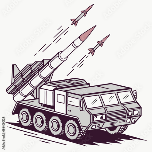 Tactical missile defense vehicle firing upward at missiles