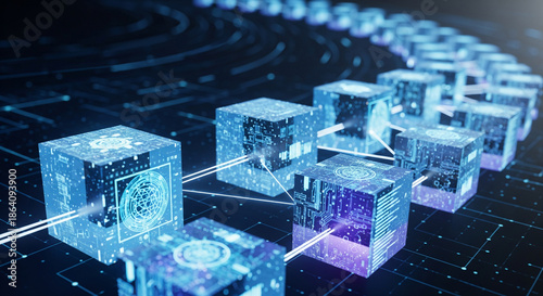 Blockchain network of interconnected digital cubes