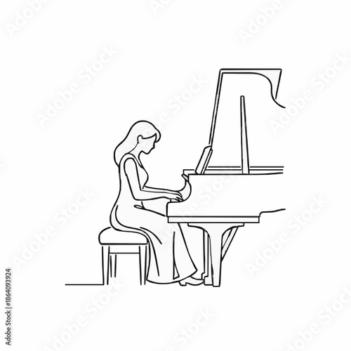 The pianist is playing. icon