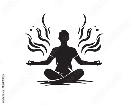 Silhouette Meditation Yoga Pose Spiritual Balance