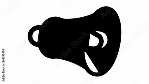 Comedy theater mask in black silhouette on white background