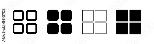 A set of four grid icons with different designs for web and app user interface