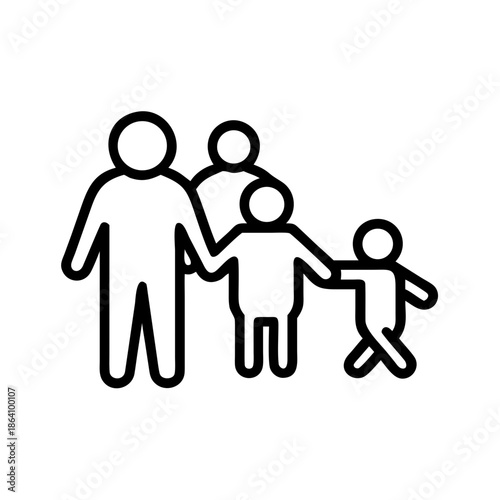 Happy Father's Day banner. Group of fathers and grandfather walking with children in the park. Modern flat vector illustration of dads holding kids, baby, and toddler. Parenting and male care concept.