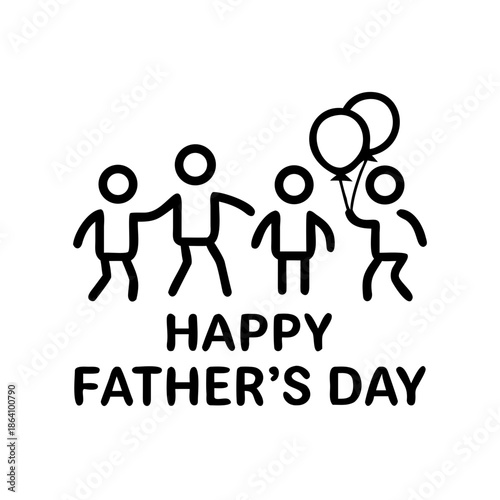 Happy Father's Day banner. Group of fathers and grandfather walking with children in the park. Modern flat vector illustration of dads holding kids, baby, and toddler. Parenting and male care concept.