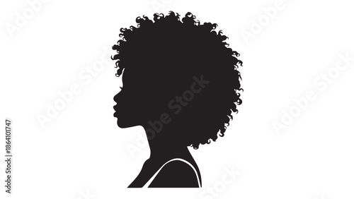 A striking silhouette of a woman s profile with a large naturally textured afro hairstyle