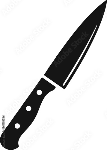 Kitchen knife black silhouette. Vector icon