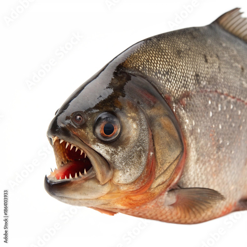 Realistic Piranha Fish Showing Triangular Teeth

