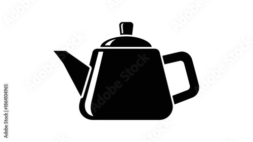 Classic teapot silhouette icon for tea time and kitchen decor.