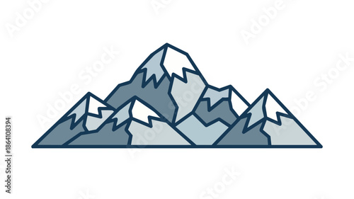 Mountains – minimalist mountain landscape vector icon