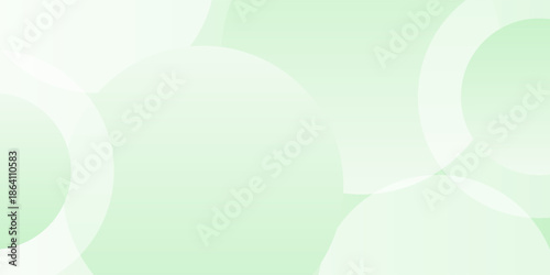 Minimalist modern soft Abstract Background in Gradient green and white Tones with Circles. Elegant Circle effect style geometric, abstract background.