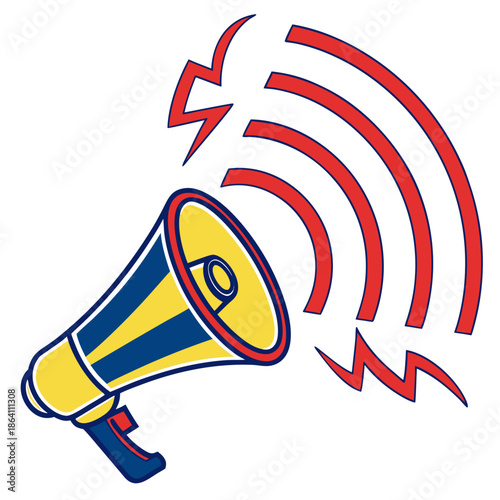 Promotion and announcement icon inspired by megaphone sound waves for marketing campaigns