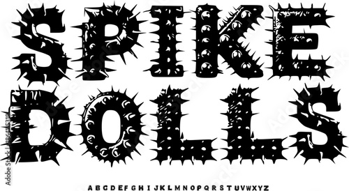 Spiked Horror Display Font – Aggressive Prickly Alphabet Typeface with Intense Dark Meaning for Designers