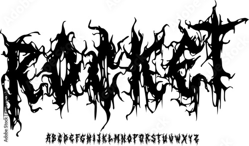 Rotting Horror Font – Dripping Organic Alphabet Typeface with Decayed Dark Meaning for Designers