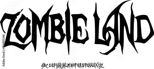 Zombieland Font – Creepy Horror Alphabet Typeface Jagged Zombie Display Font for Halloween Posters, Horror Games, Movie Titles & Scary Typography Design
