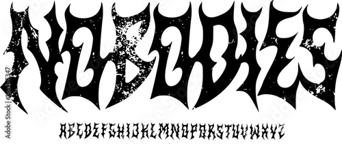 Extreme Black Metal Font – Aggressive Spiked Alphabet Typeface with Dark Underground Meaning for Designers