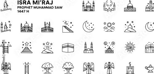 Isra Mi'raj Prophet Muhammad's Night Journey, Ascension Islamic Icons