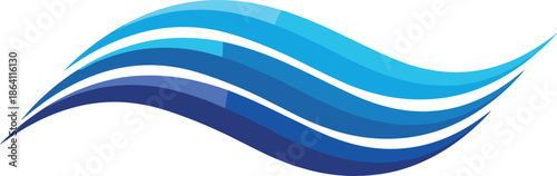 Abstract blue wave swoosh design flowing modern curve shape for business branding logo banner background vector illustration