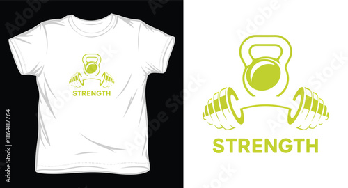 strength  graphic victor art t-shirt design print template