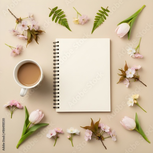 Minimal Spring Workspace Flat Lay	