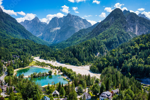 Vászonkép Jasna lake with beautiful mountains