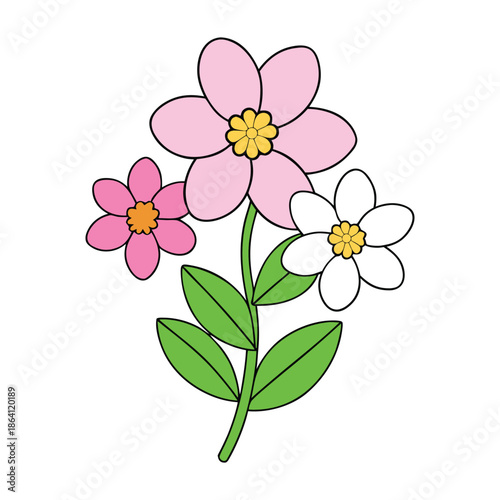 Fresh spring flowers bloom among soft green leaves, bringing color and gentle fragrance to the scene, symbolizing renewal, growth, and the beauty of nature.
